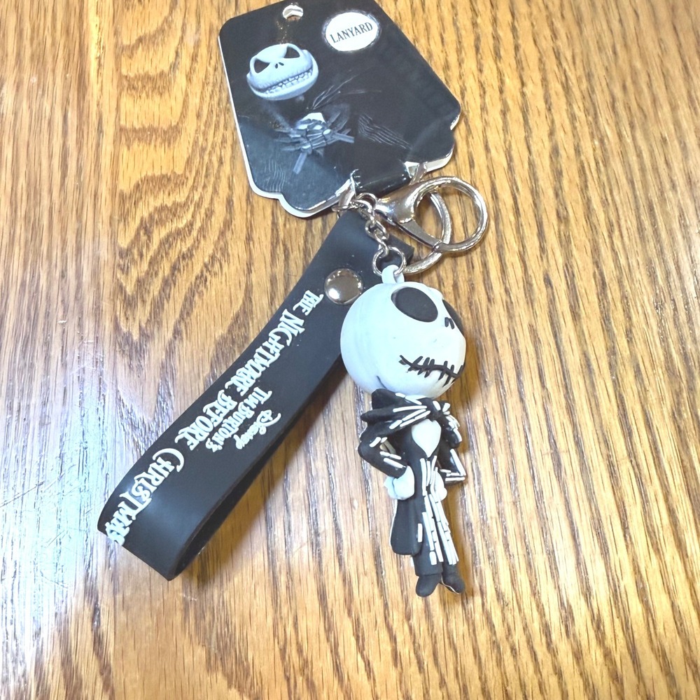 Disney Jack Skellington Nightmare Before Christmas 3D Keychain Lanyard Black